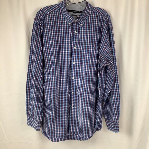 Tommy Hilfiger Other - Tommy Hilfiger Men’s XL Plaid Shirt Button Up Down Long Sleeves Blue Classic Fit